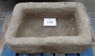 Lot 1120 - A 17th Century Gritstone Rectangular Trough, 81cm by 53.5cm by 30.5cm