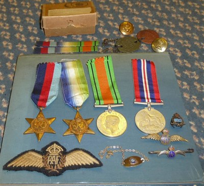 Lot 2 - RAF Medals and Ephemera Relating to Flight Lieutenant Bernard Charles Jamieson 518 Squadron:- a...