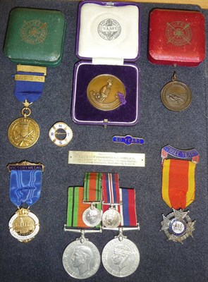 Lot 3 - A Second World War Pair and Miniatures, of Defence and War Medals; two Royal Naval Temperance...