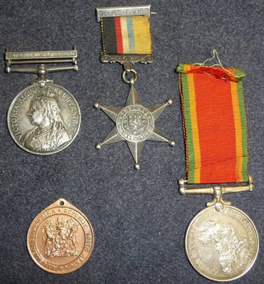 Lot 16 - A Boer War Pair, awarded to LIEUT. S.JOHNS. KIMBERLEY TOWN GD. K.COY., comprising Queen's South...