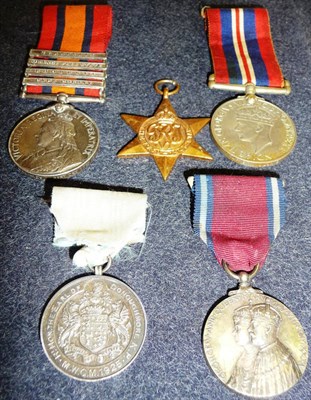 Lot 17 - A Queen's South Africa Medal, with four clasps CAPE COLONY, RHODESIA, ORANGE FREE STATE and...