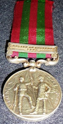 Lot 24 - An India Medal 1896, with clasp RELIEF OF CHITRAL 1895, awarded to 3149 Pte G.Fields...