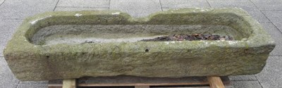 Lot 1123 - An 18th Century Sandstone Feeding Trough, 152cm by 43cm by 28cm