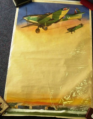 Lot 57 - A Colour Printed National Savings Committee Spitfire Poster, depicting two Spitfire aeroplanes...