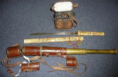 Lot 64 - A First World War 2inch Military Brass Three Draw Signalling Telescope by Broadhurst Clarkson &...