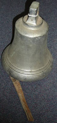 Lot 66 - A Ship's Chromium Plated Bronze Fire Bell, the clapper with leather strap, 24cm diameter, 28cm...