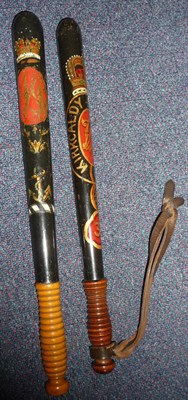 Lot 75 - A Victorian Ebonised Walnut Truncheon to the Kirkcaldy Police, the main body painted with...