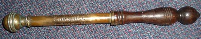 Lot 78 - A George III Truncheon, with brass triple ringed globular pommel, the brass stem deeply...