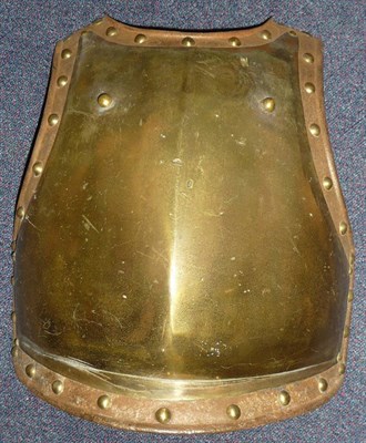 Lot 94 - A French Brass Overlaid Iron Breast Plate, with strong medial ridge, two shoulder strap studs,...