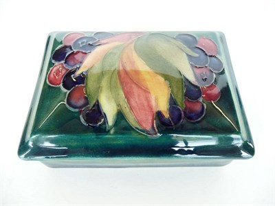 Lot 1130 - A Walter Moorcroft "Leaf and Berry" Box and Cover, of rectangular form, impressed facsimile...