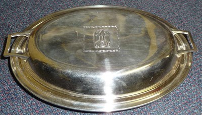 Lot 109 - A Post-War Copy of a German Third Reich "Formal" AH Pattern Silver Entree Dish and Cover, of...