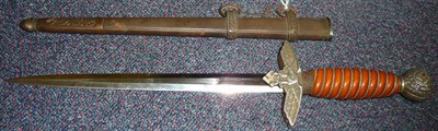 Lot 127 - A German Third Reich Luftwaffe Dagger, Second Pattern, the 26cm double edge steel blade by...