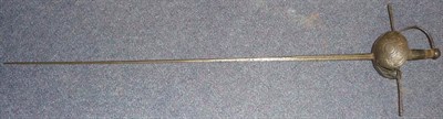 Lot 145 - A 16th Century Cup Hilt Rapier, the 99.5cm tapering diamond section steel blade with a fuller...