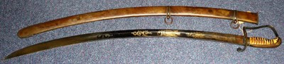 Lot 185 - An Early 19th Century American Mounted Artillery Officer's  Sabre, the 78cm curved single edge...