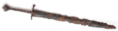 Lot 201 - An Excavated 16th Century Dagger, with 25cm double edge blade, hooped guard, one quillon...