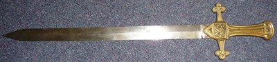 Lot 209 - An 1856 Pattern Drummer's Sword, Mark I, the 48.5cm double edge steel blade faintly etched with...