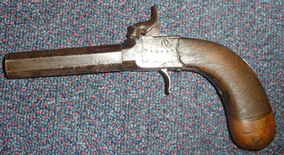 Lot 328 - A 19th Century Percussion Cap Travelling Pistol, the 9cm turn-off steel barrel with London...