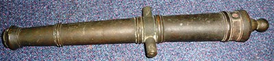 Lot 340 - A 17th/18th Century Small Bronze Cannon Barrel, with swollen muzzle, four ringed bands, cylindrical