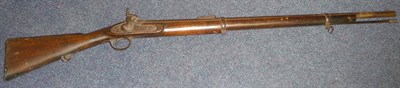 Lot 356 - A 19th Century Tower Percussion Cap Two Band Rifle, the 83.5cm steel barrel with hinged ladder rear