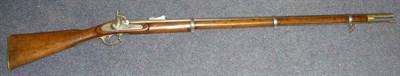 Lot 359 - A 19th Century Tower Percussion Cap Three Band Rifle, the 88.5cm steel barrel with hinged...