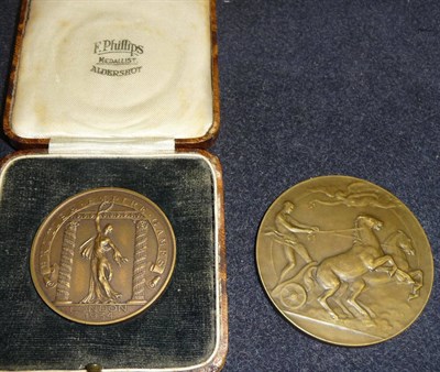 Lot 8 - An Olympic Participation Medal, in bronze for the VII Olympiad held in Antwerp in 1920; a...