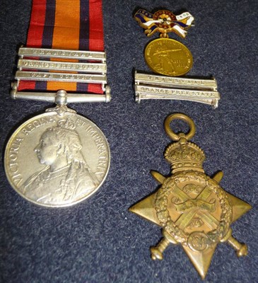 Lot 20 - A Queen's South Africa Medal, with three clasps, CAPE COLONY, ORANGE FREE STATE and TRANSVAAL,...