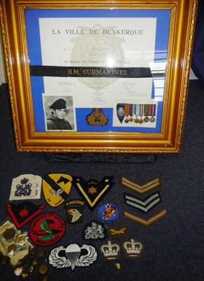 Lot 33 - A Dunkirk Veterans Association Montage, of a certificate to Sam Lyons of the Royal Navy, an...