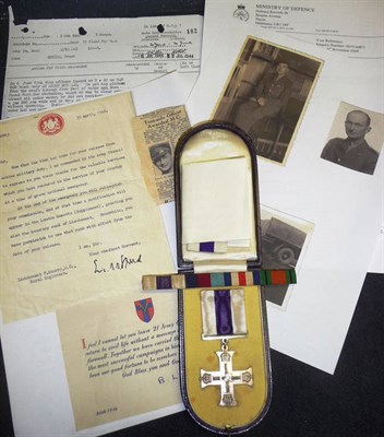 Lot 38 - A Military Cross awarded to Lieutenant Frank Storry, Royal Engineers, dated 1944, in original...