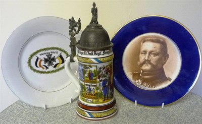 Lot 51 - A German Military Porcelain Beerstein, to Kgl. bayr. 10.Inft. Regt."Prinz Ludwig"...