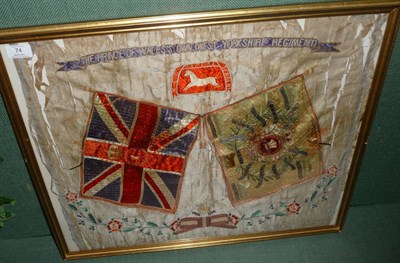 Lot 74 - A First World War Embroidered Silk Regimental Banner, to the Prince of Wales's Own (West...