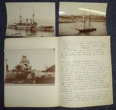 Lot 77 - A Military or Naval Scholar's Handwritten Excercise Book, containing hand coloured folding...