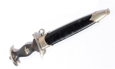 Lot 112 - A German Third Reich SS 1933 EM Dagger, the 22cm double edge steel blade etched "Meine Ehre...