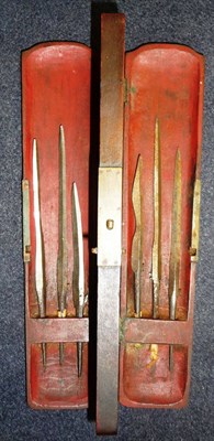 Lot 117 - A Set of 19th Century Japanese Knife Blades, of varying shapes, contained in a double compartmented