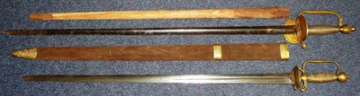 Lot 147 - A Georgian Officer's Sword, the 81cm single edge fullered steel blade bearing traces of...