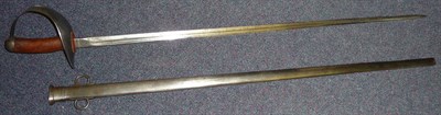 Lot 152 - A Scarce 1906 Pattern Cavalry Sabre, with 87.5cm narrow single edge fullered steel blade, the steel