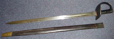 Lot 157 - A 1900 Model Navy Cutlass, the 71cm single edge fullered broad steel blade stamped Mole,...