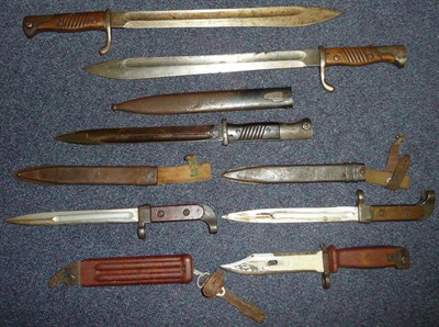 Lot 160 - A German Third Reich Model 1884/98 Knife Bayonet, the blade stamped 2103/e and 42ddl, with original