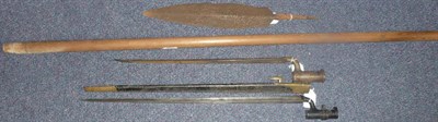 Lot 162 - An 1876 Pattern Martini-Henry Rifle Bayonet, the triangular section steel blade stamped R over...