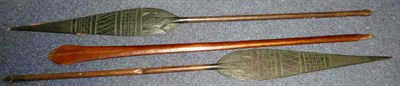 Lot 176 - A Solomon Islands Paddle Club, the leaf shape head with raised medial ridge to each side, the...