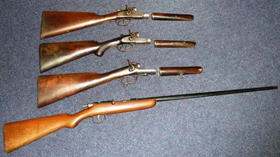 Lot 231 - SHOTGUN CERTIFICATE REQUIRED FOR THIS LOT The Stock and Actions to Three 12 Bore Double Barrel Side