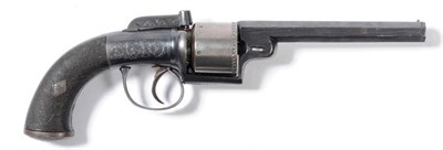 Lot 266 - A Good 19th Century Six Shot Transitional Revolver by Joseph Bourne, Birmingham, the 14.5cm...