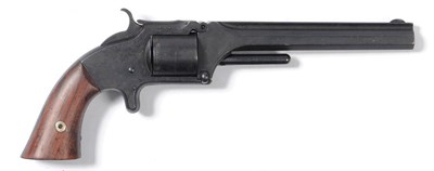 Lot 268 - A Smith & Wesson Model No.2 Old Model 32 Calibre Six Shot Rimfire Revolver, the 15.2cm tip-up...