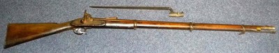 Lot 271 - A Victorian 1860 Tower Percussion Cap Three Band Musket, the 99cm steel barrel with hinged...