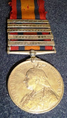 Lot 15 - A Queen's South Africa Medal, with five clasps CAPE COLONY, DRIEFONTEIN, JOHANNESBURG, DIAMOND HILL
