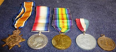 Lot 21 - A First World War Trio, awarded to 434700 PTE.R.W.NOBLE, 10/CAN:INF:, comprising 1914-15 Star,...
