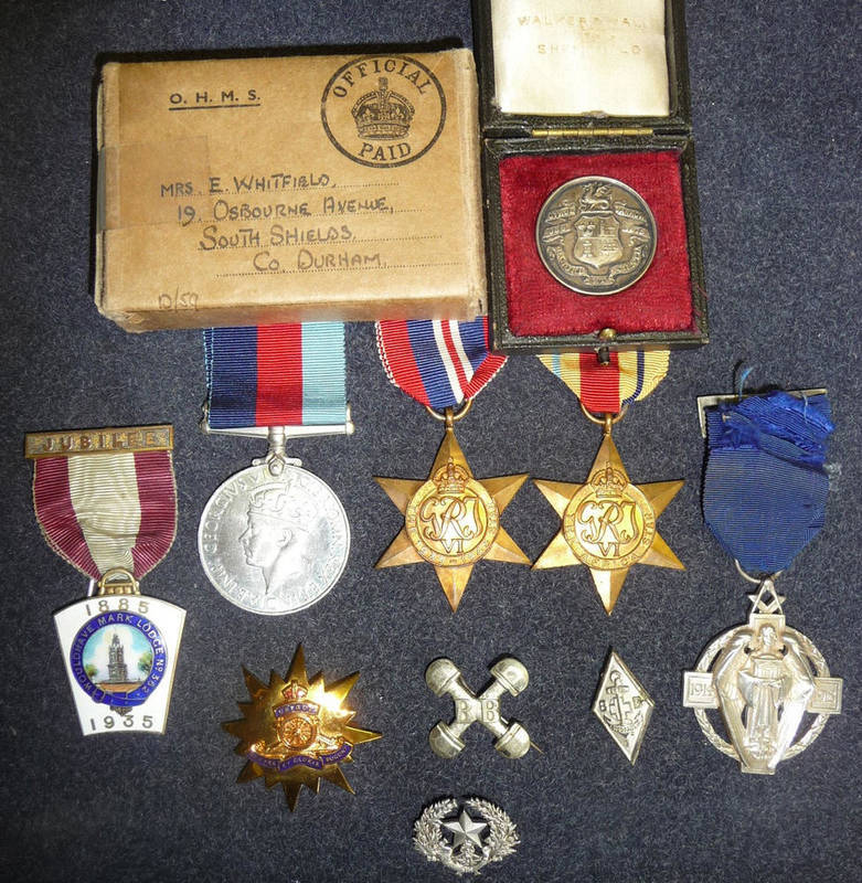 Lot 63 - A Masonic Silver Hall Stone Jewel 1914-1918; a Silver Gilt and Enamel Provincial Lodge Mark...