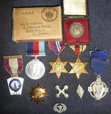 Lot 63 - A Masonic Silver Hall Stone Jewel 1914-1918; a Silver Gilt and Enamel Provincial Lodge Mark...