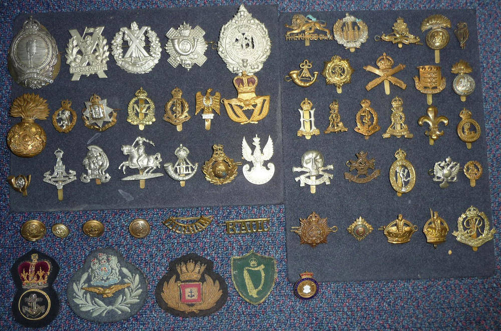 Lot 68 - A Collection of Approximately Fifty Military Cap and Glengarry Badges, Buttons and Shoulder Titles