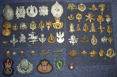 Lot 68 - A Collection of Approximately Fifty Military Cap and Glengarry Badges, Buttons and Shoulder Titles