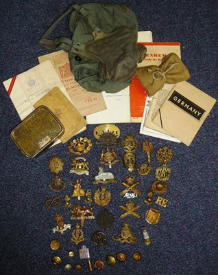 Lot 73 - A Collection of Twenty Eight Military Cap Badges, in mainly brass and white metal including...